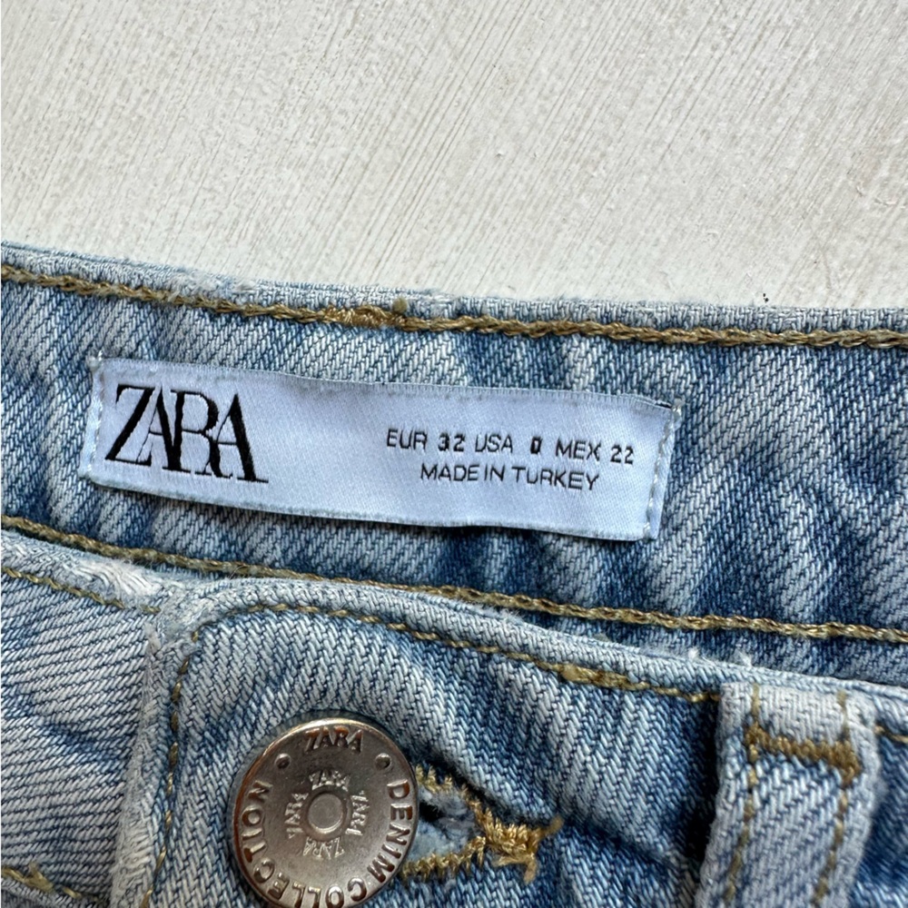 Zara Light Blue Barrel Denim Jeans - Picture 2 of 5